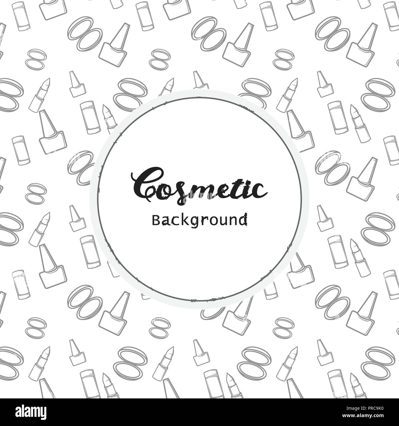 Kosmetische Hintergrund, kosmetischen Muster FLACHBILD Lineart Symbole Vektor Stock Vektor