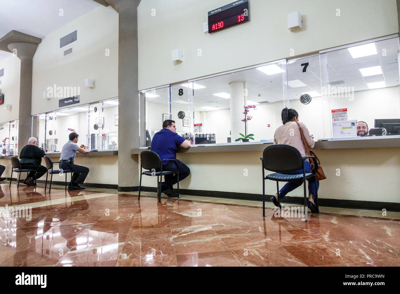 Miami Florida, Dade County Recorder Office, Counter Window, FL180630072 Stockfoto