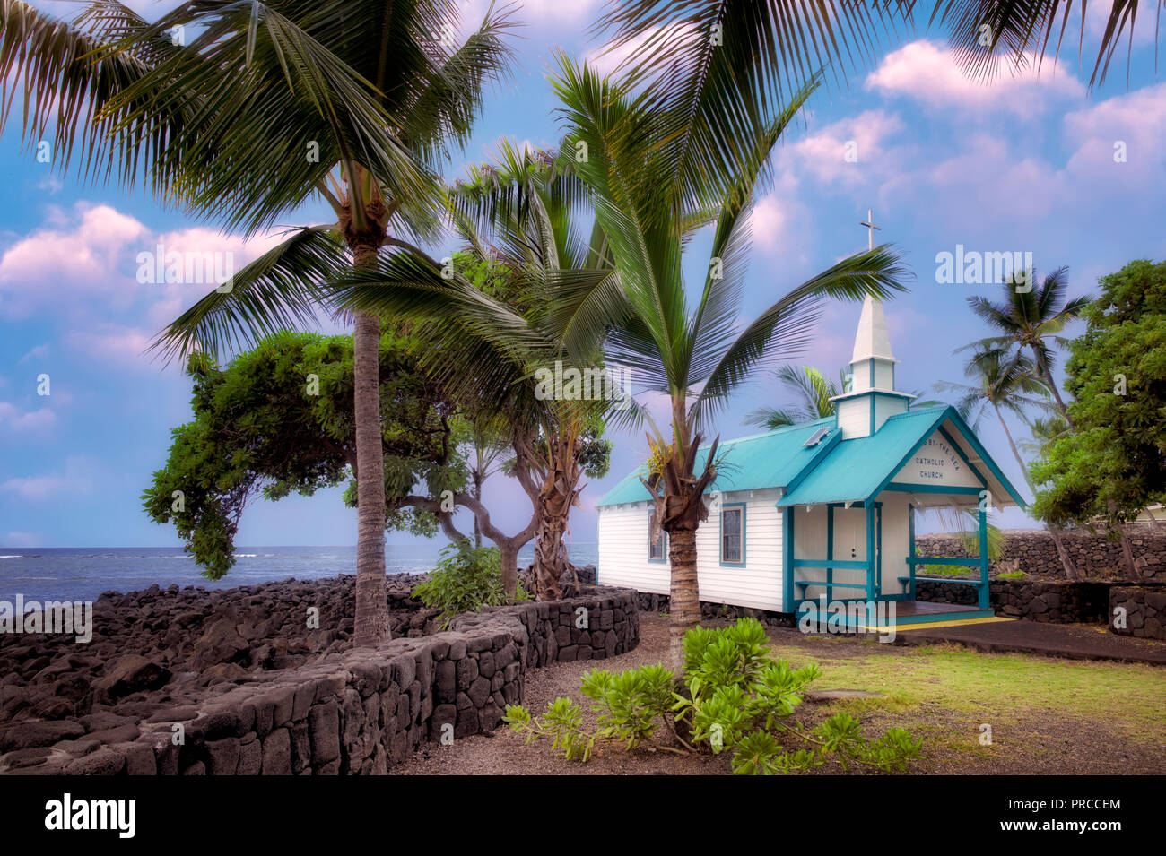 St. Peter Katholische Kirche. Kona, Hawaii Big Island. Stockfoto