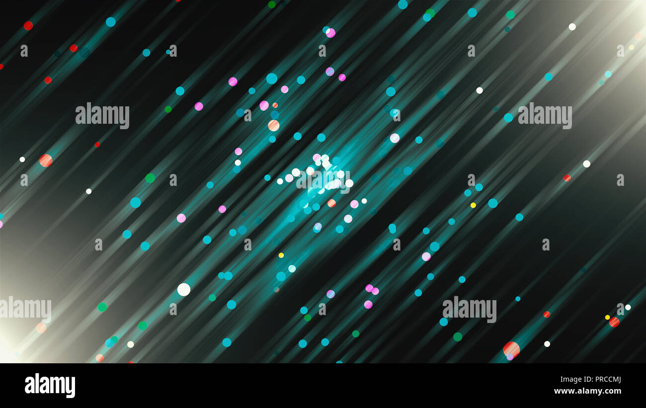 Abstrakte glitzer Hintergrund mit Bokeh Effekt und glänzende Partikel, 3D-Rendering Stockfoto