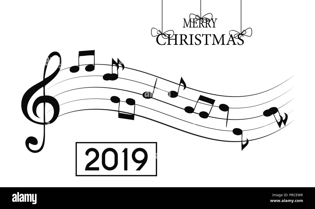2019 Frohes Neues Jahr und Weihnachten Hintergrund heiraten. Vector Illustration Stock Vektor