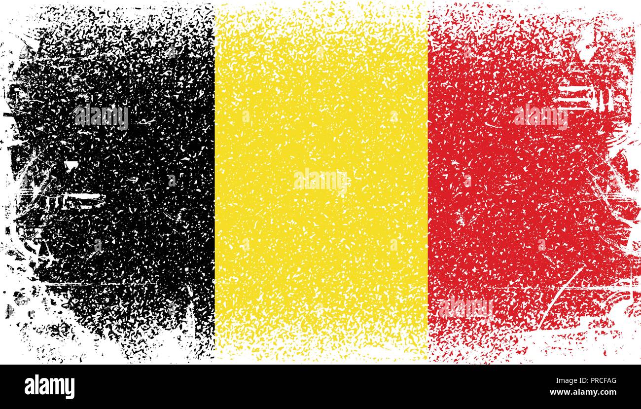 Belgien Grunge Flagge Stock Vektor