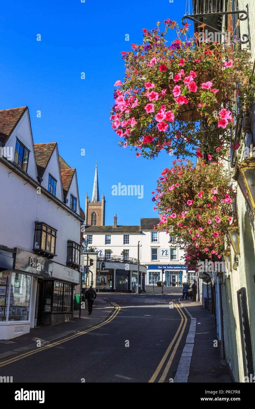 Bishops Stortford Town Center High Street, einer malerischen historischen Stadt in Hertfordshire am Fluss Stort, Südengland, Großbritannien, Großbritannien, eu Stockfoto