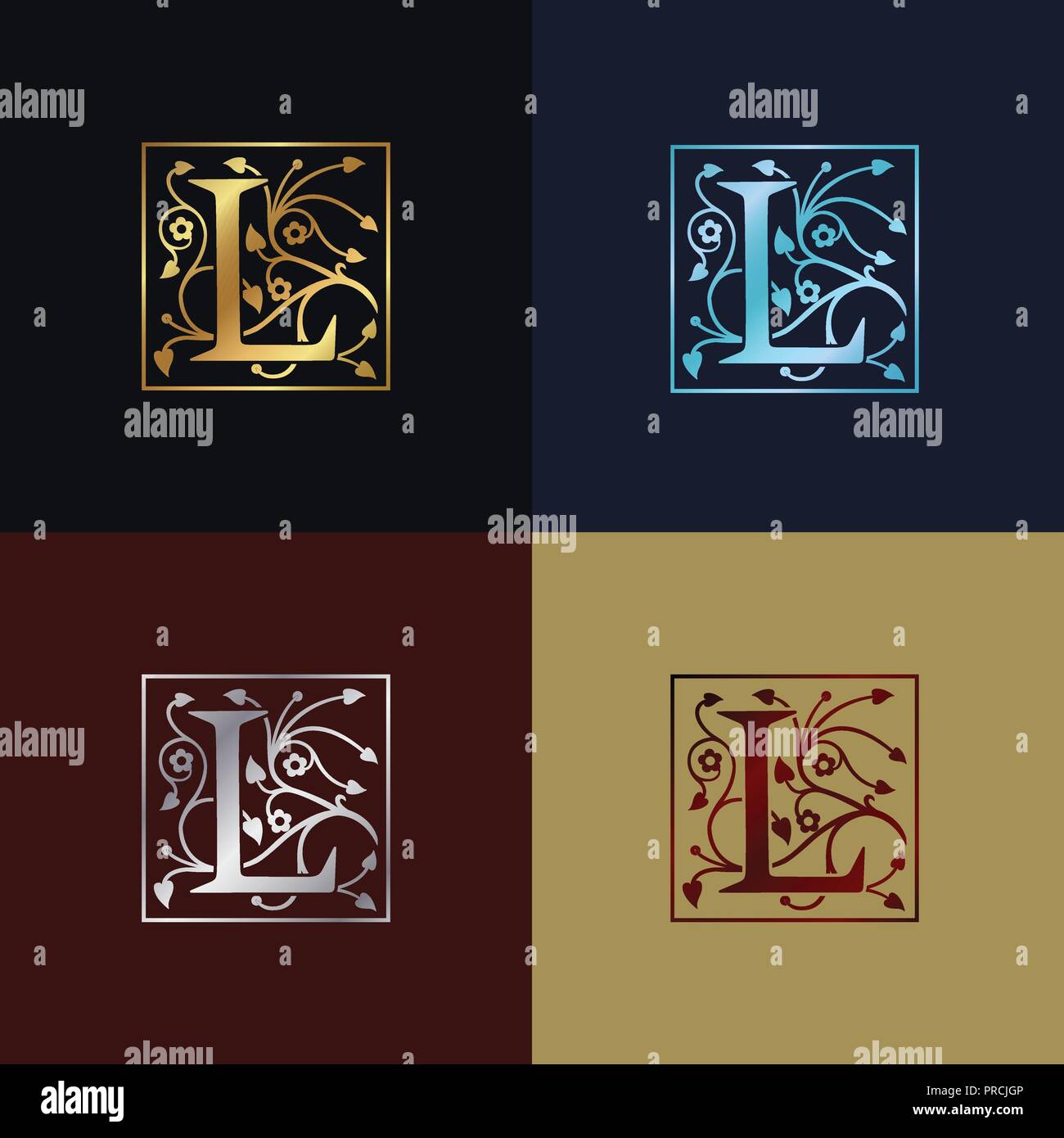 Buchstabe L dekorative Logo Stock Vektor
