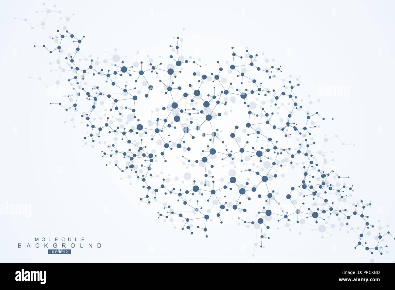 Struktur-Molekül und Kommunikation. DNA, Atom, Neuronen. Wissenschaftliches Konzept für Ihr Design. Verbundene Linien mit Punkten. Medizin, Technik, Chemie, Wissenschaft Hintergrund. Vektor-Illustration. Stock Vektor