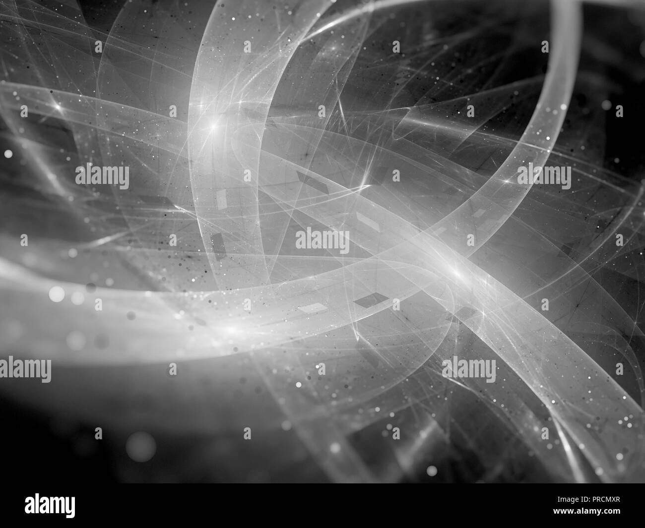 Blau leuchtende neue Technologie Streifen, computer-generierte Zusammenfassung Hintergrund Stockfoto