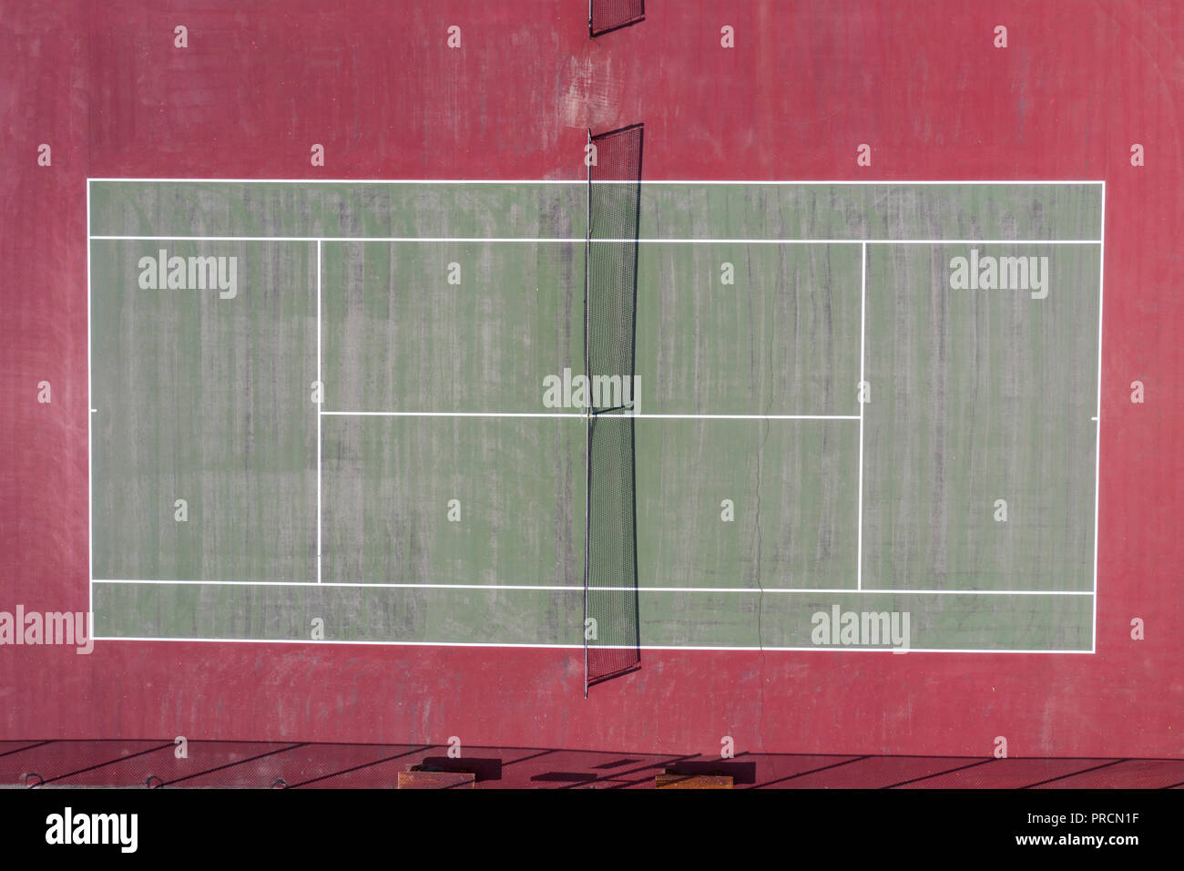 Luftaufnahme von einen Tennisplatz Stockfoto