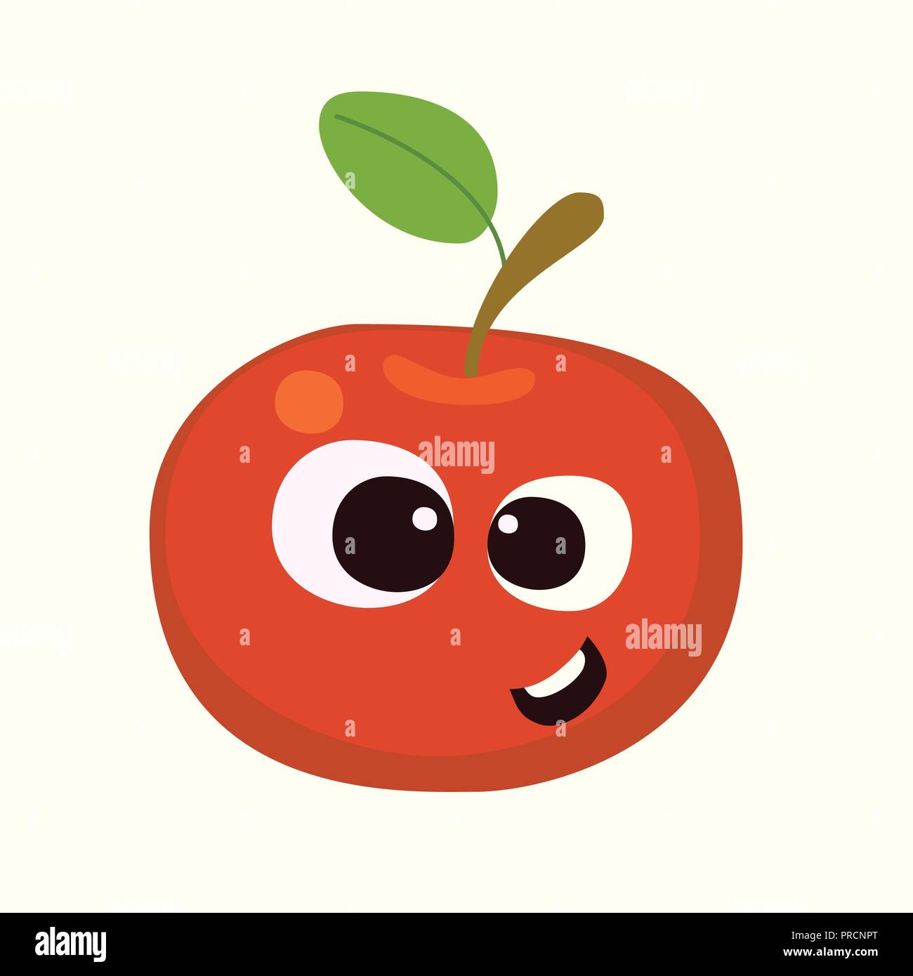 Apple Cartoon Character Vector Illustration Stock Vektor