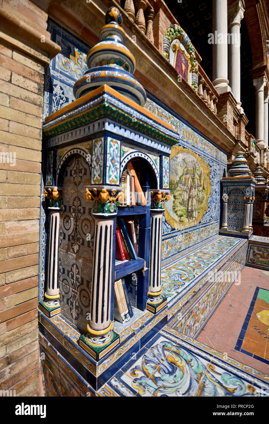 Spanien Square (Plaza España) Sevilla, Spanien Stockfoto