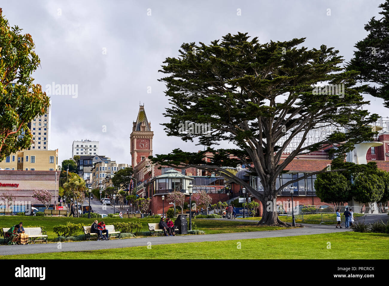 SAN FRANCISCO, Kalifornien, USA - 15. MAI 2018: Spaziergang durch die Maritime National Historical Park San Francisco Stockfoto
