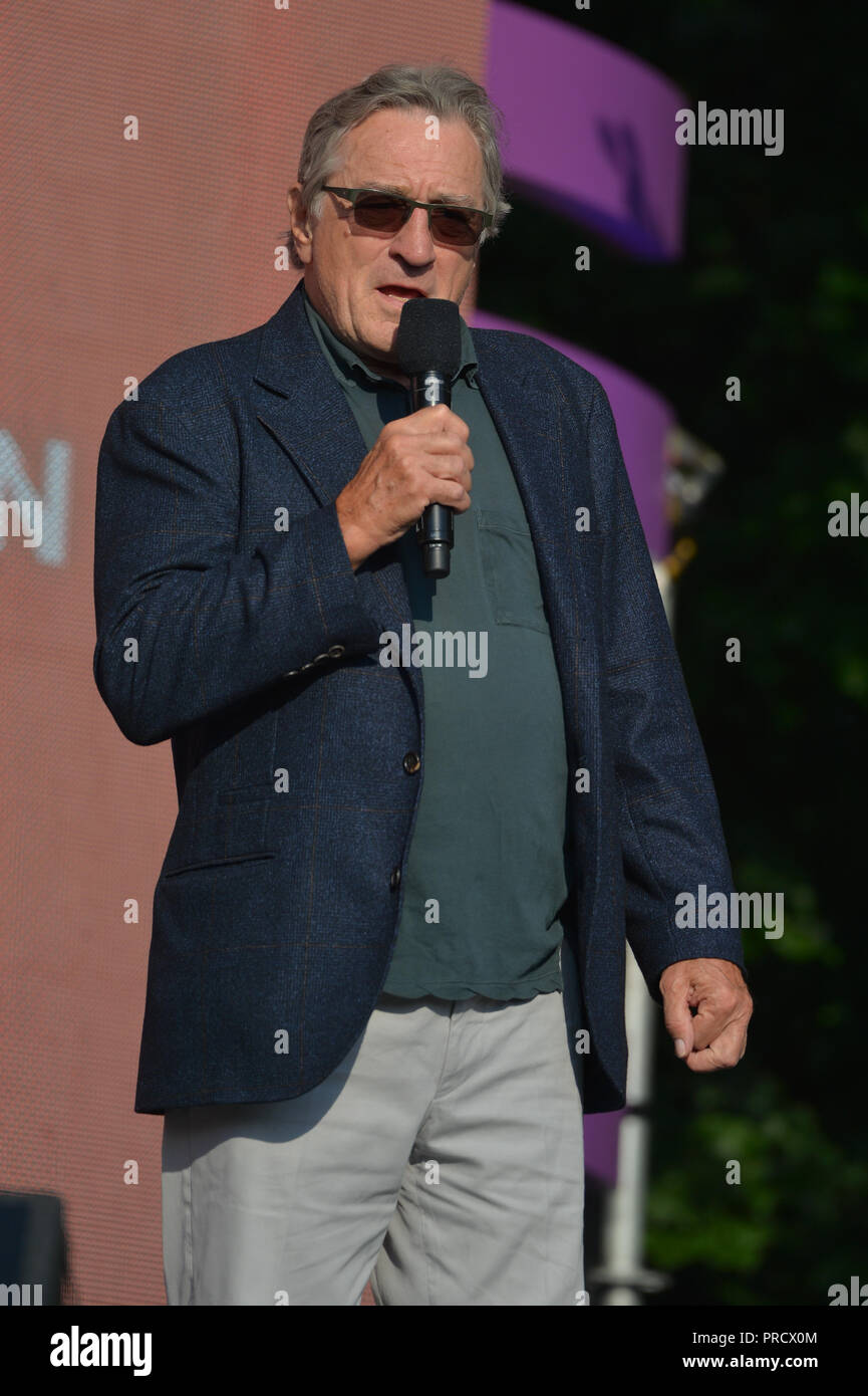 Robert De Niro auf der Bühne während des Global Citizen Konzert 2018 im Central Park, große Liegewiese am 29. September 2018 in New York City. Stockfoto