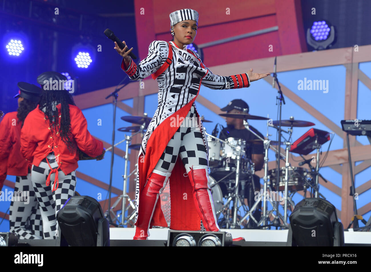 Janelle Monae führt auf der Bühne während des Global Citizen Konzert 2018 im Central Park, große Liegewiese am 29. September 2018 in New York City. Stockfoto