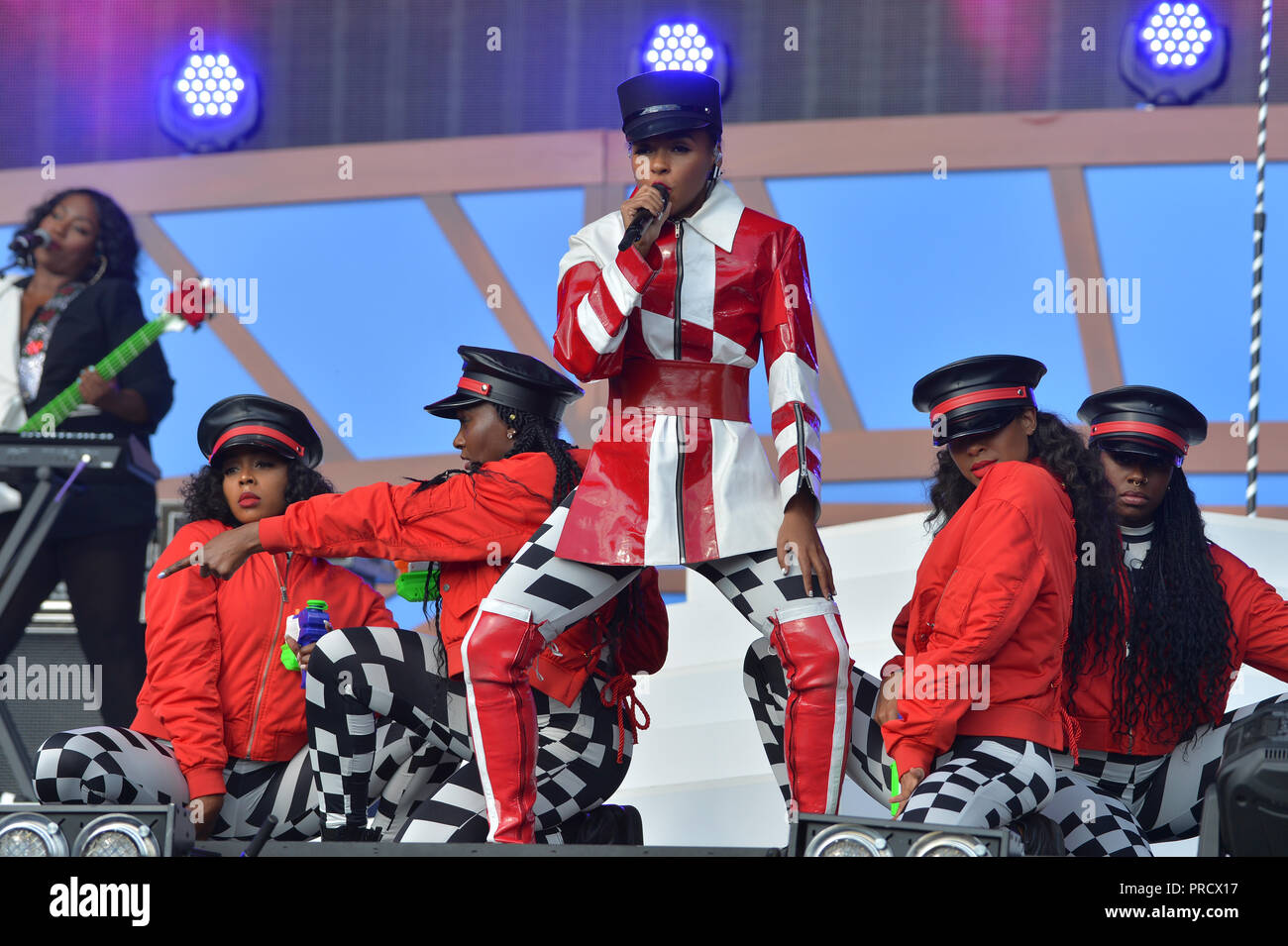 Janelle Monae führt auf der Bühne während des Global Citizen Konzert 2018 im Central Park, große Liegewiese am 29. September 2018 in New York City. Stockfoto