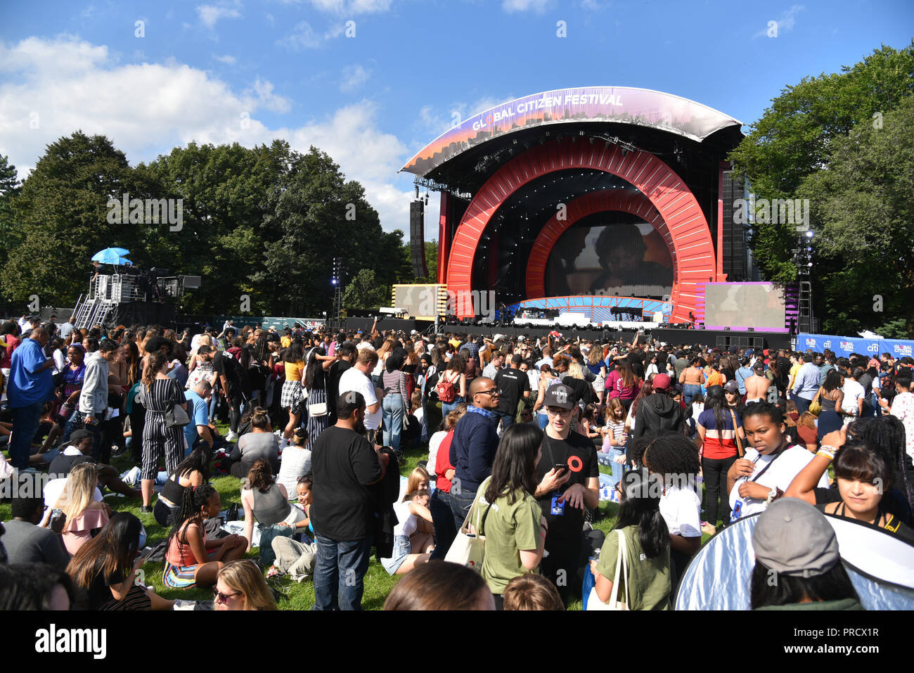 Globale Bürger Konzert im Central Park, große Liegewiese am 29. September 2018 in New York City. Stockfoto