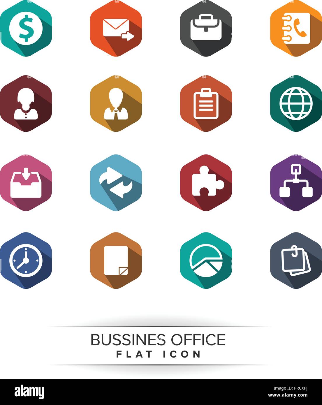 Business Office Icon Set Vektor. Stock Vektor