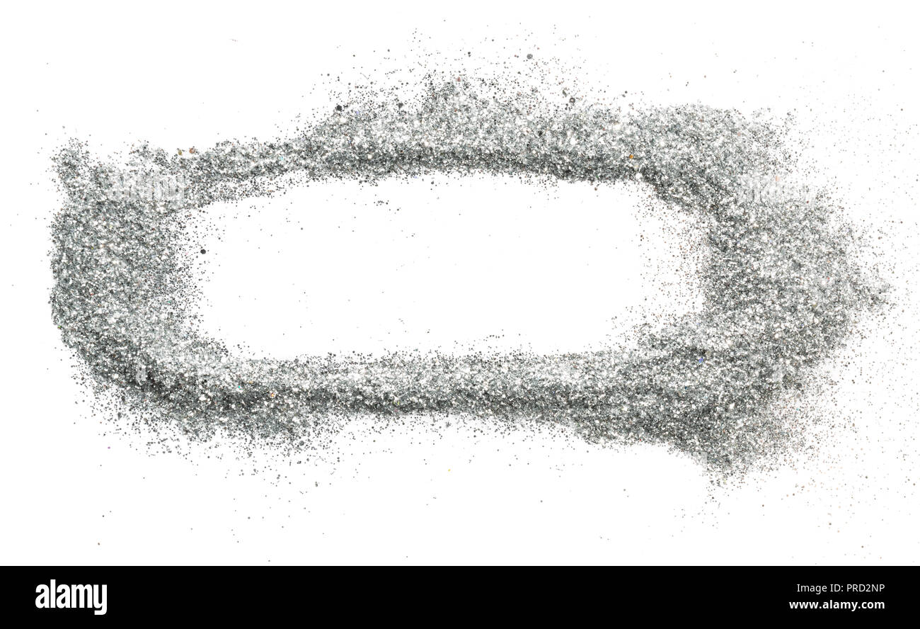 Rahmen für Text, der von Silber Pailletten. Design für festliche Dekoration. Stockfoto