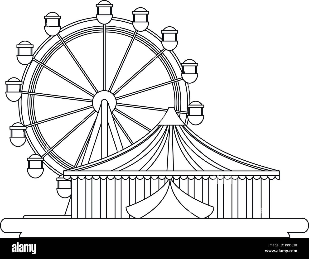 Riesenrad Und Zelt Karneval Vector Illustration Skizzieren Stock Vektorgrafik Alamy