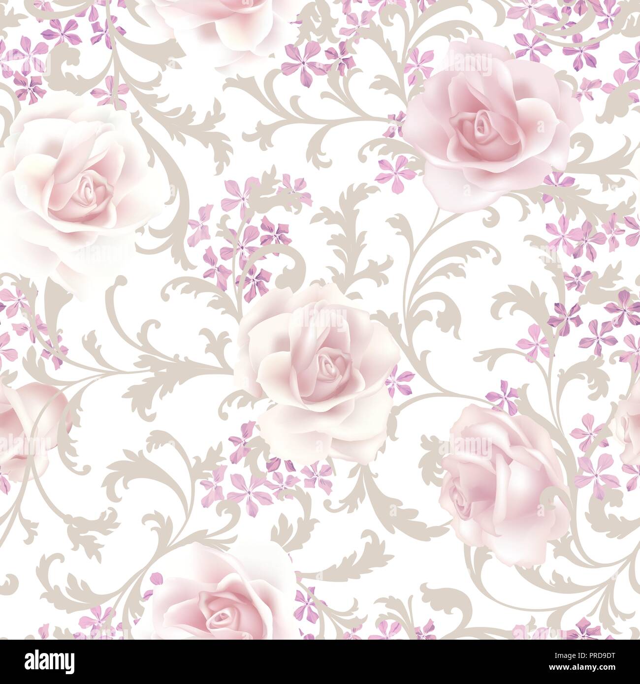 Florale nahtlose Muster. Blume Hintergrund. Gedeihen garten Textur mit Blumen und Blätter Ornament. Blühen Natur Garten Strukturtapete Stock Vektor