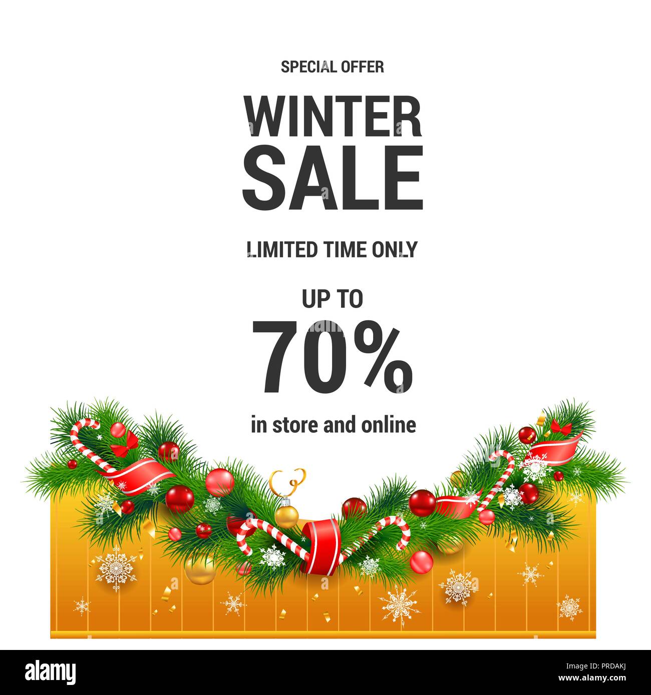 Winter Weihnachten Verkauf Vorlage Stock Vektor