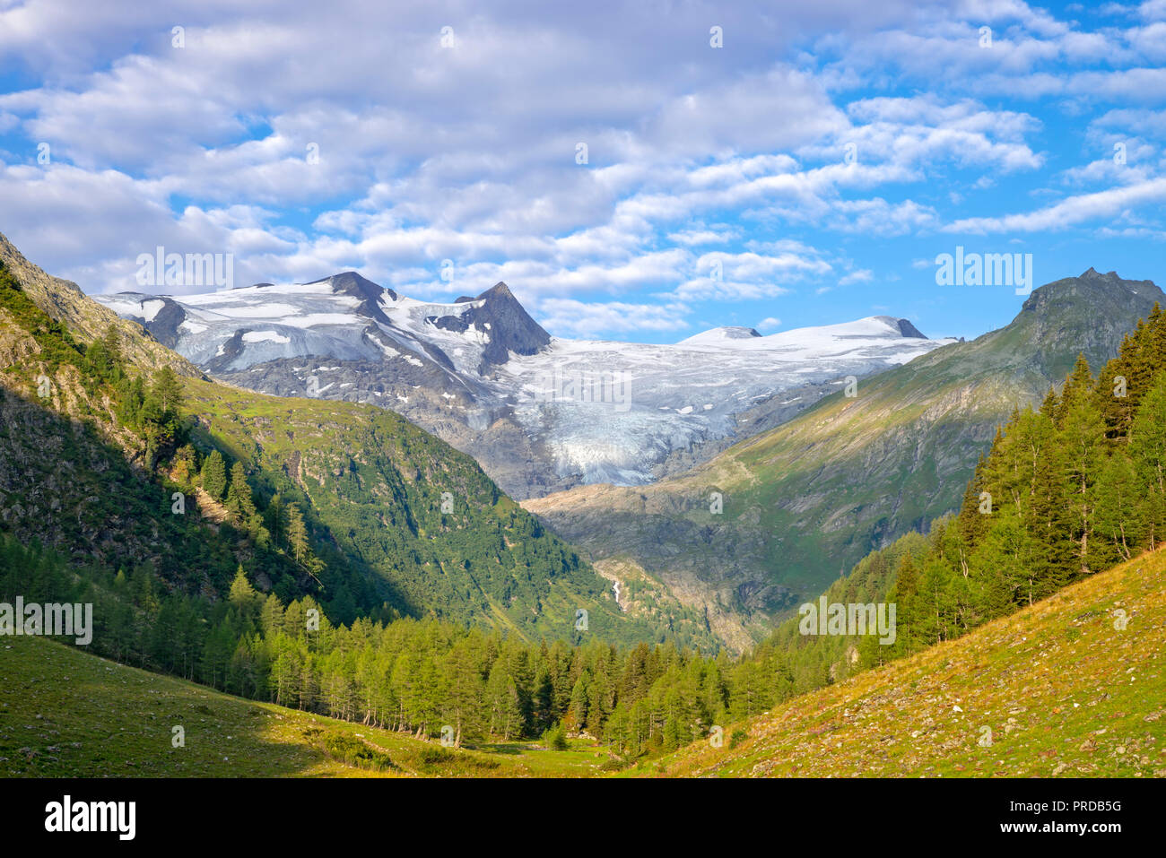 Tauern Tal, hinter Schwarze Wand und hoher Zaun, Venedigergruppe, Nationalpark Hohe Tauern, Osttirol, Österreich Stockfoto