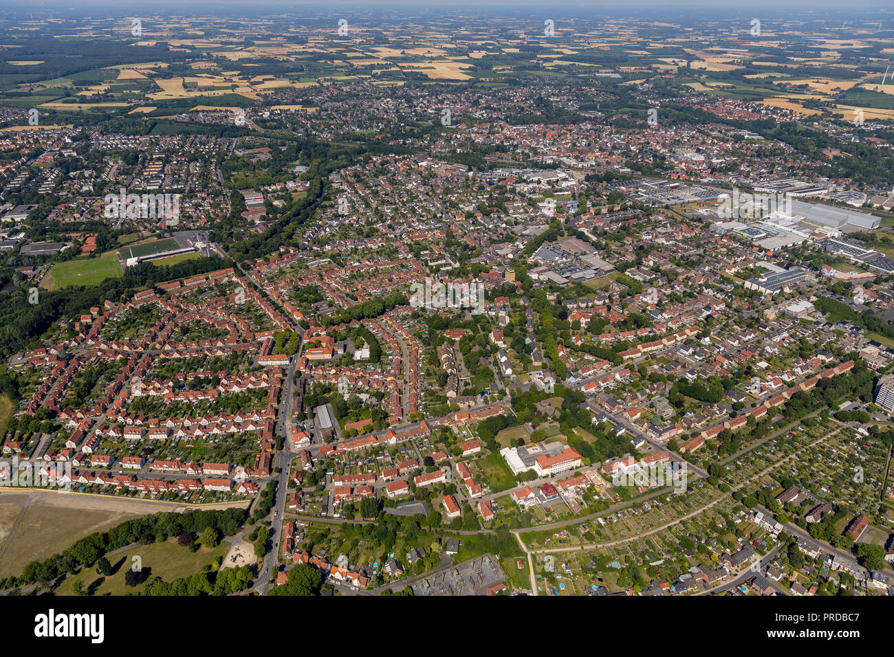 Luftaufnahme, Rosendahl, Ahlen, Ruhrgebiet, Nordrhein-Westfalen, Deutschland Stockfoto