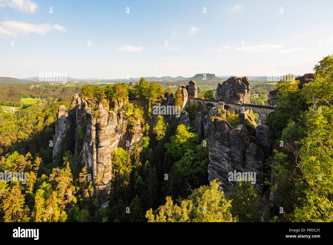Europa, Deutschland, Sachsen, Sächsische Schweiz Nationalpark, Basteibrücke Stockfoto