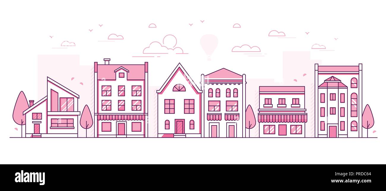 Stadt Architektur - Moderne thin line Design Vector Illustration Stock Vektor