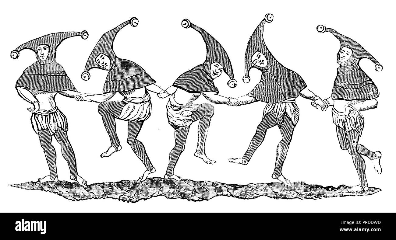 Tanz der Kirche Diener und Chorknaben. Nach einem Manuskript aus dem 13. Jahrhundert, 1895 Stockfoto