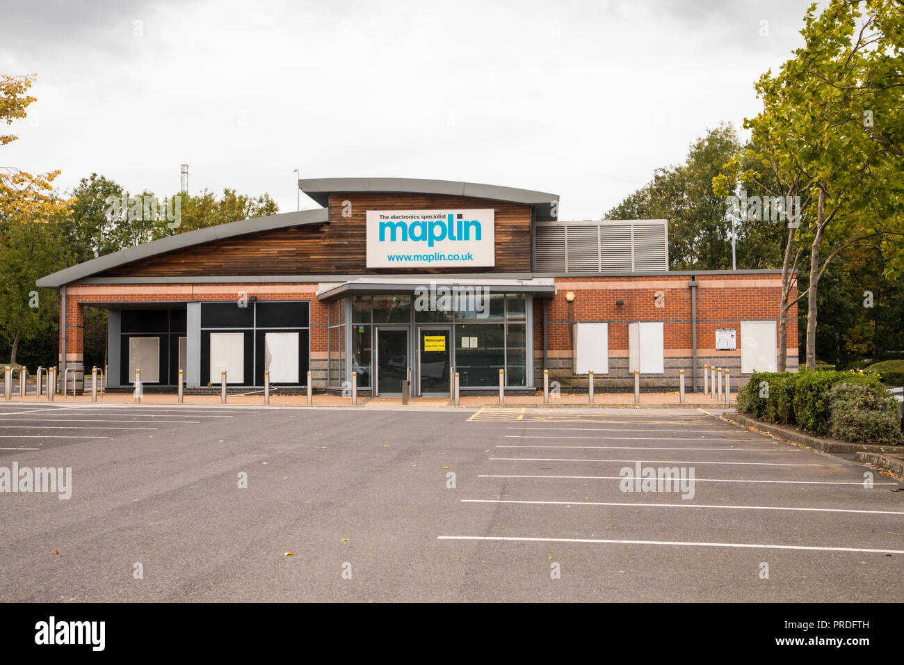 Maplin Electronics Shop - geschlossen, leeren Speicher. Stockfoto