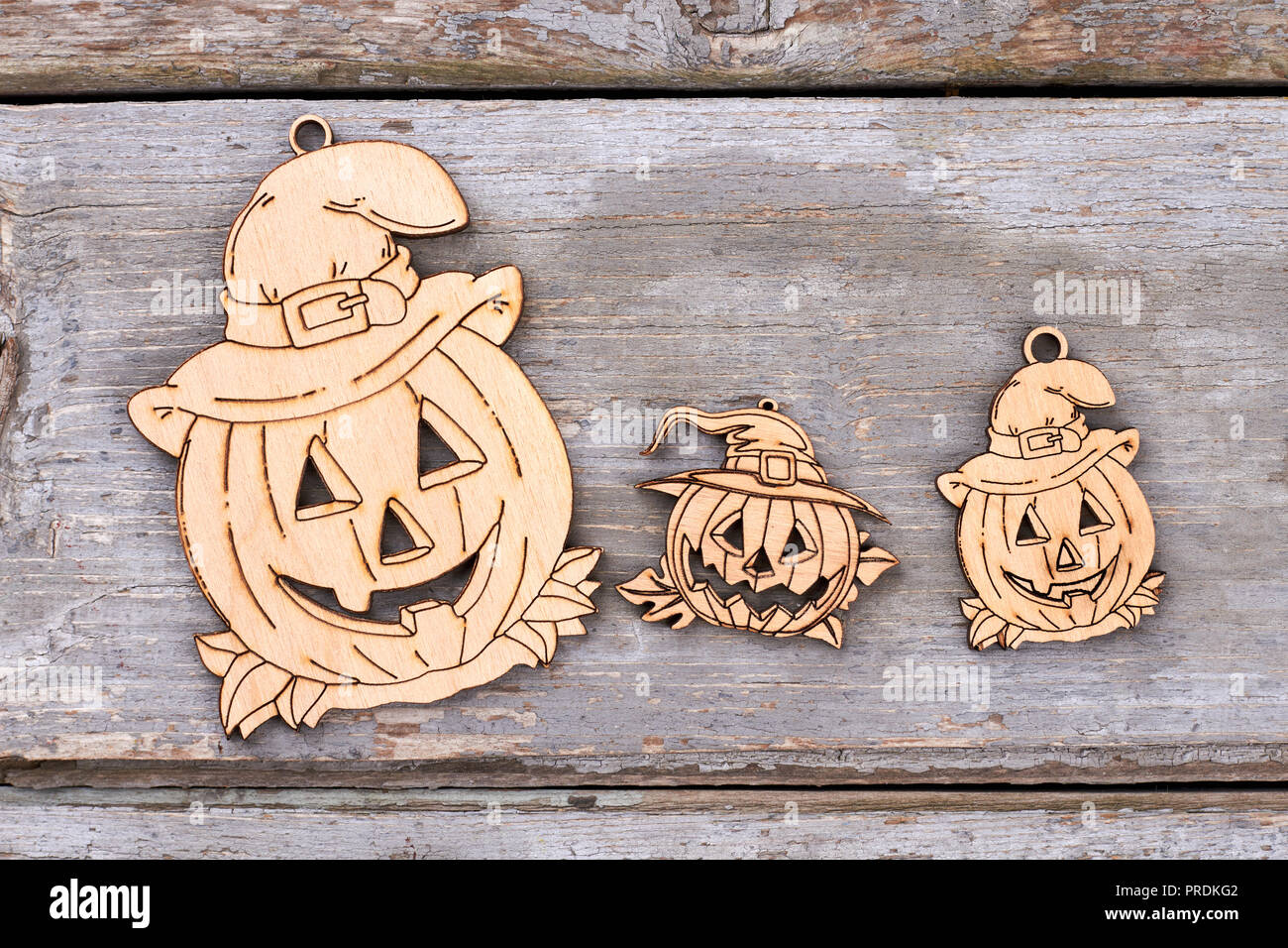 Sperrholz Kürbis Ausschnitte. Stockfoto