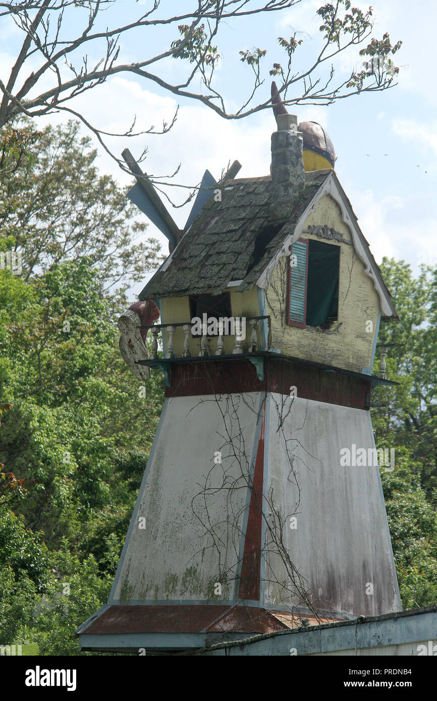 Eingang zur Windmühle im Enchanted Castle Studio, Virginia, USA Stockfoto