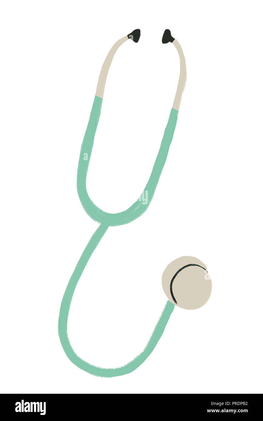 Stethoskop auf weißem Hintergrund Stockfoto