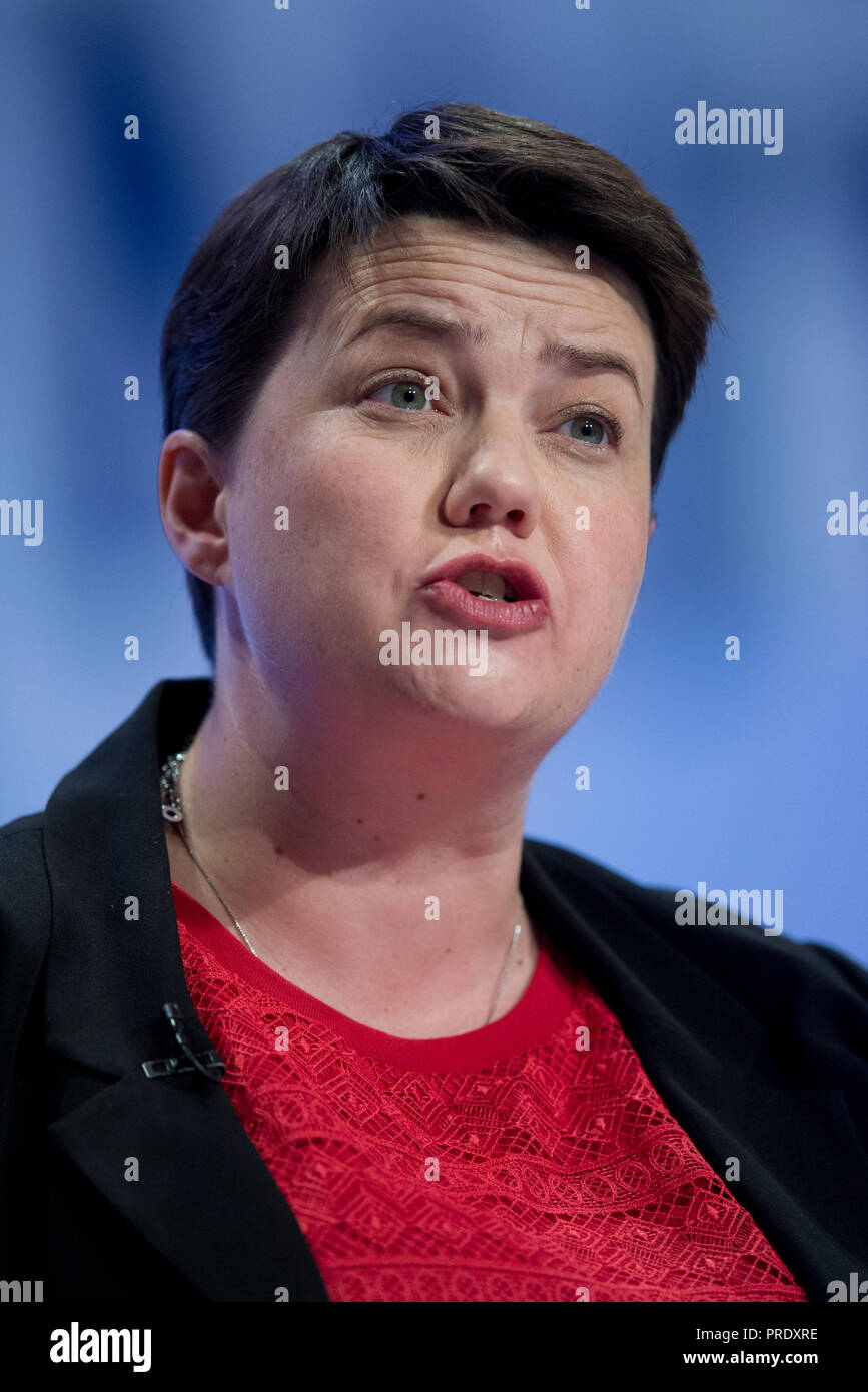 Birmingham, Großbritannien. 1. Oktober 2018. Ruth Davidson, der Führer der Schottischen Konservativen Partei, spricht auf dem Parteitag der Konservativen Partei in Birmingham. © Russell Hart/Alamy Leben Nachrichten. Stockfoto