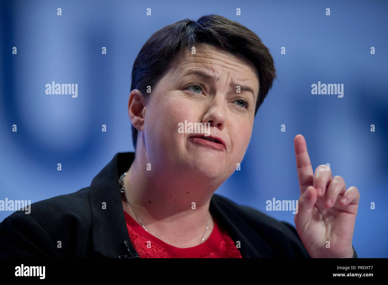 Birmingham, Großbritannien. 1. Oktober 2018. Ruth Davidson, der Führer der Schottischen Konservativen Partei, spricht auf dem Parteitag der Konservativen Partei in Birmingham. © Russell Hart/Alamy Leben Nachrichten. Stockfoto