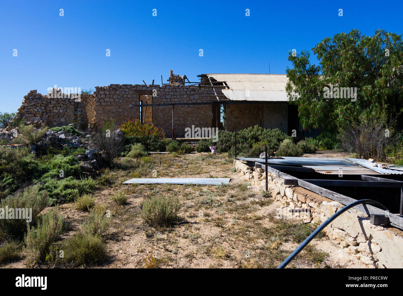Verlassene farm house Ruinen auf Nullabor Plain in der Nähe von Cocklebiddy Western Australia Stockfoto