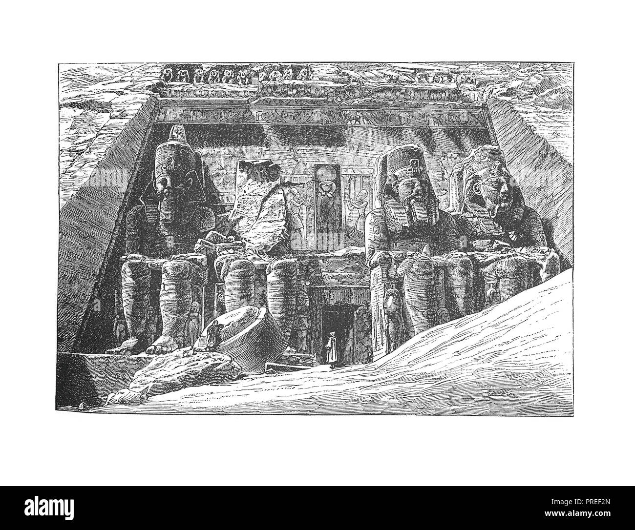 Original artwork eines ägyptischen Rock Temple - (Ipsambul). In eine bildliche Geschichte der großen Nationen der Welt Veröffentlicht: von der frühestmöglichen Termine zum Th Stockfoto