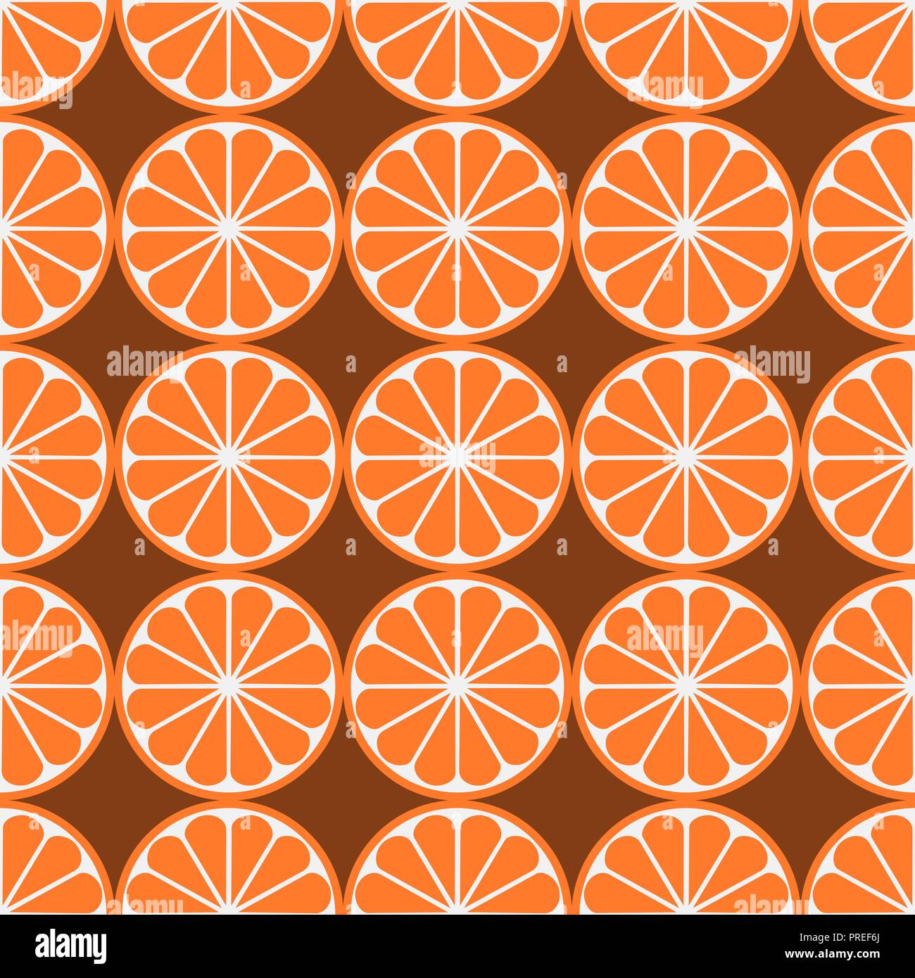 Orange Frucht nahtlose Kunst weiße Muster Hintergrund Stock Vektor