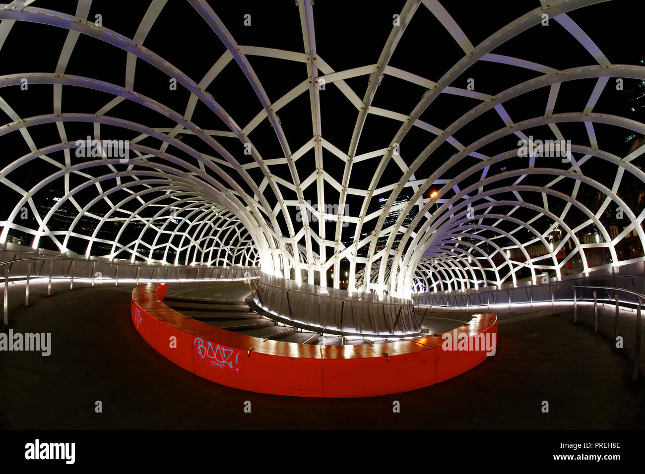 Nacht Webb Brücke, Docklands, Melbourne City, CBD, Melbourne Stockfoto