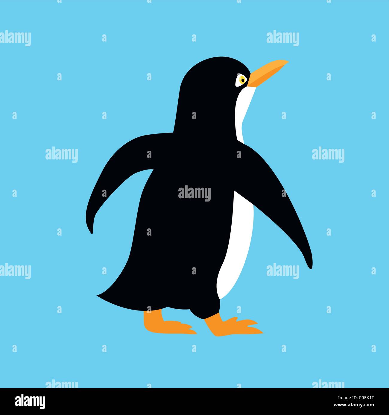 Cute penguin Tier Symbol antarktischen Vogel auf einem blauen Hintergrund Vektor-illustration EPS 10. Stock Vektor