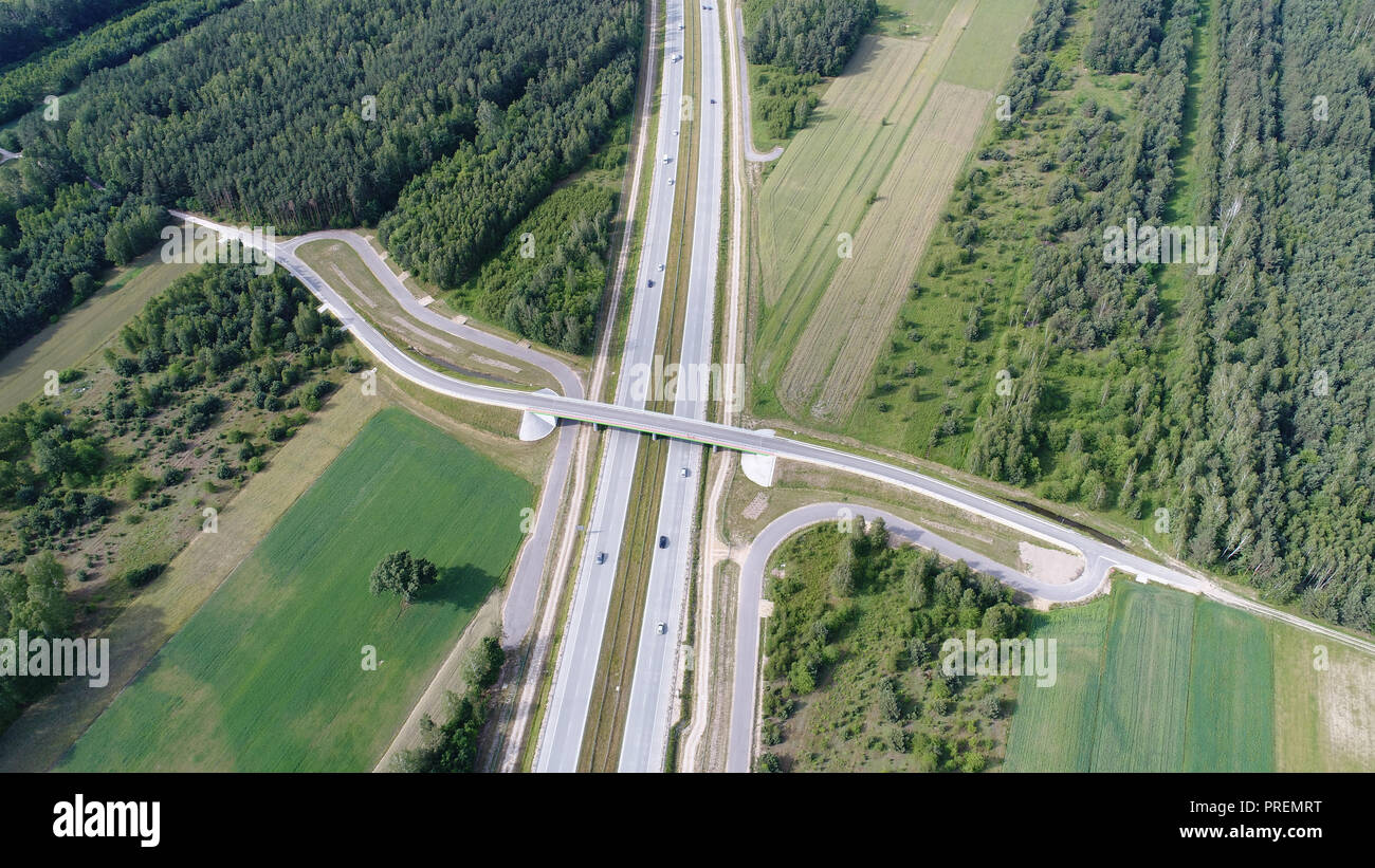 Autobahnen von drohne Stockfoto