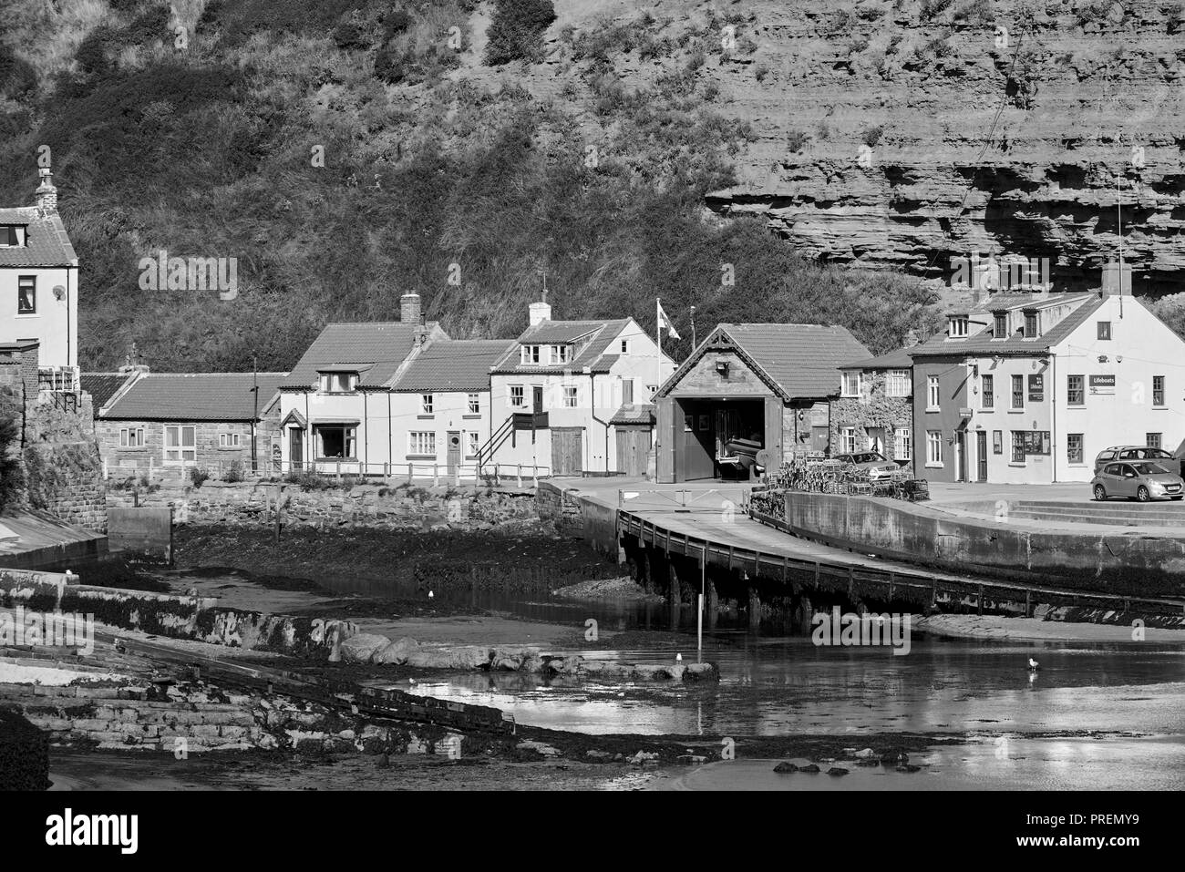 Das historische Dorf Staithies, North Yorkshire Coast, North East England, Großbritannien Stockfoto