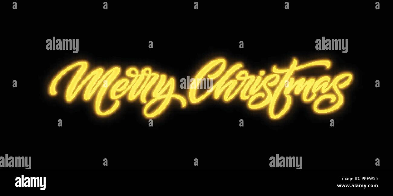 Frohe Weihnachten neon-Schriftzug Stock Vektor