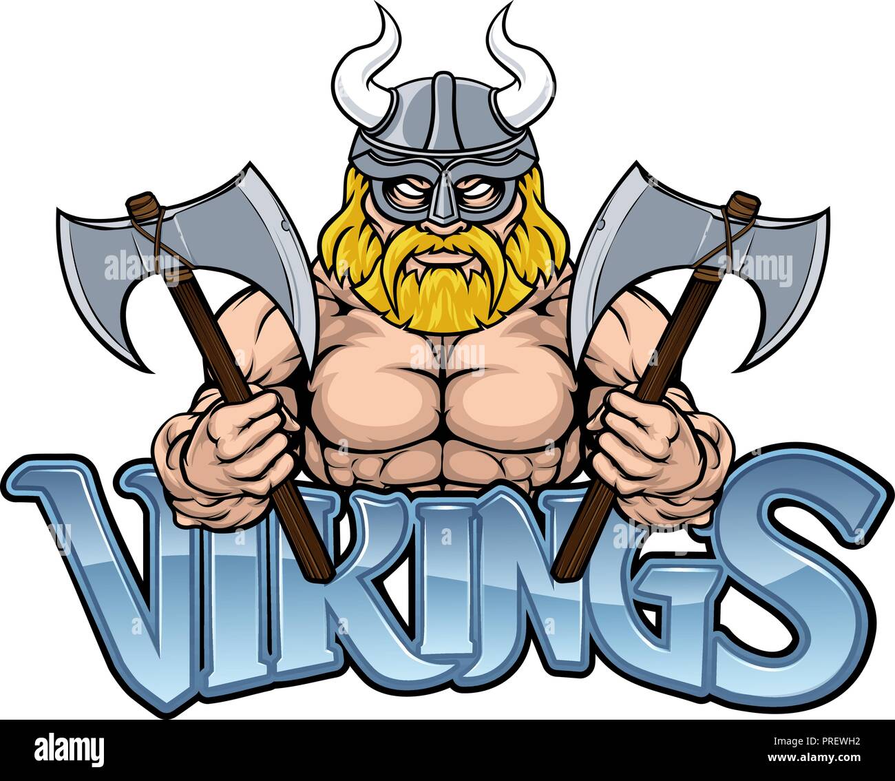 Viking Warrior Sports Maskottchen Stock Vektor