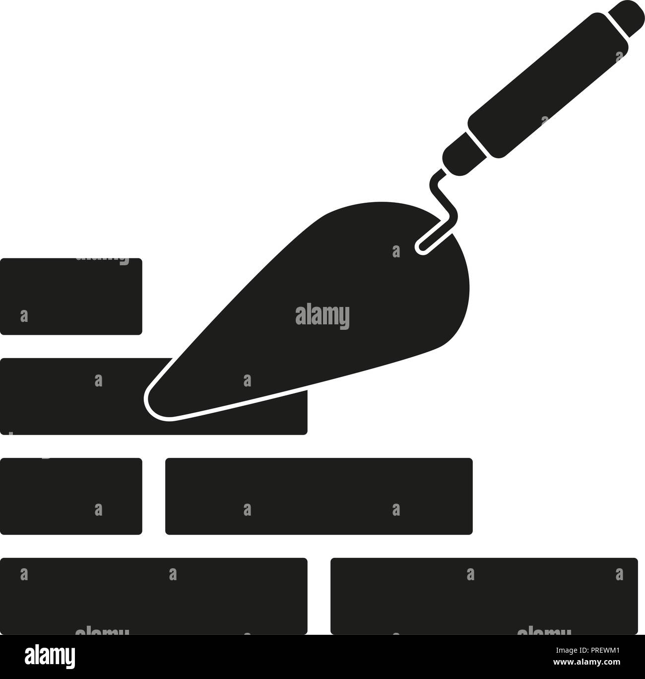 Schwarze und weiße Kelle Silhouette auf Wand Stock Vektor