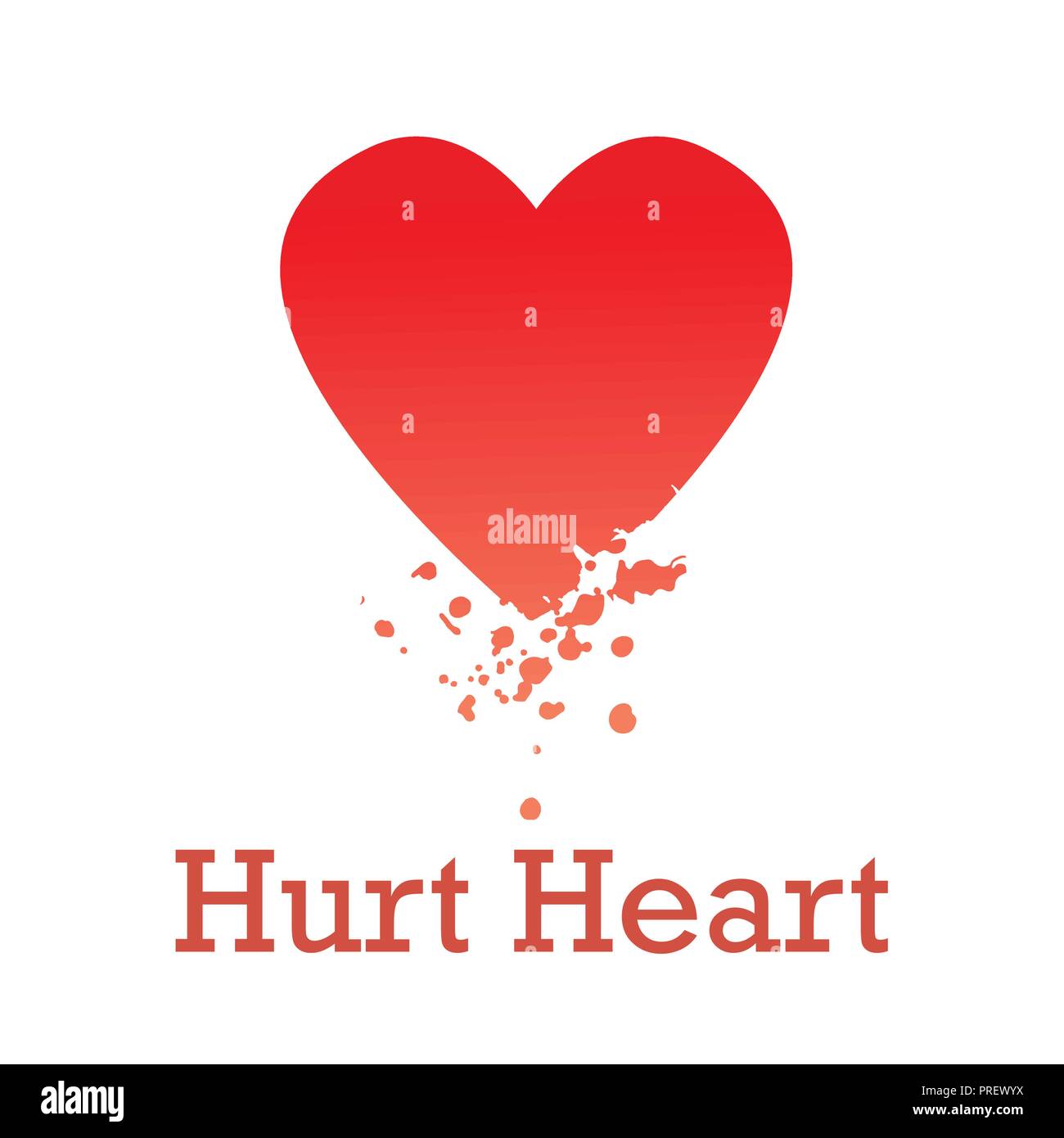Verletzte Herz. Lonely Valentinstag. Stock Vektor