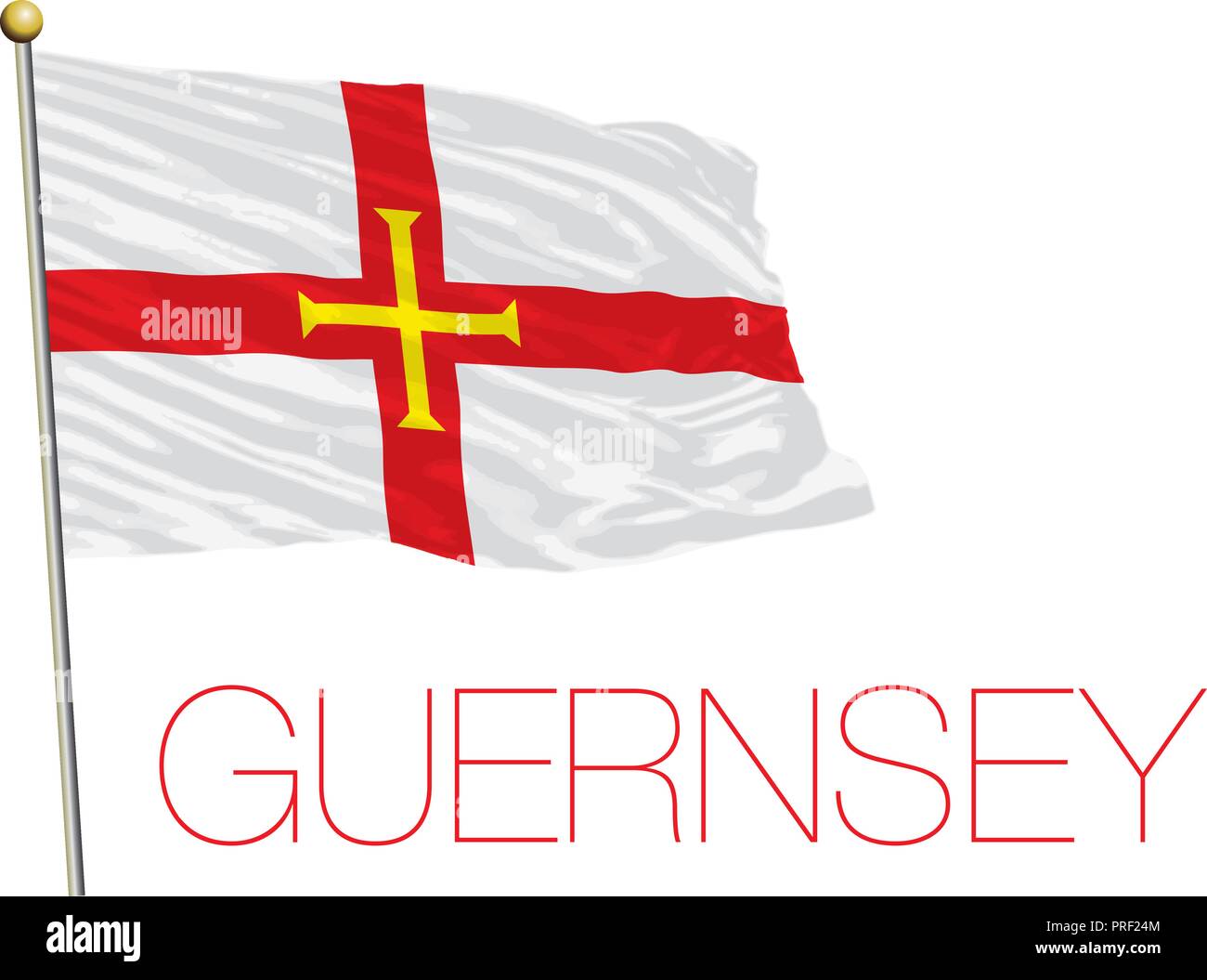 Guernsey offizielle Flagge, Vector Illustration Stock Vektor