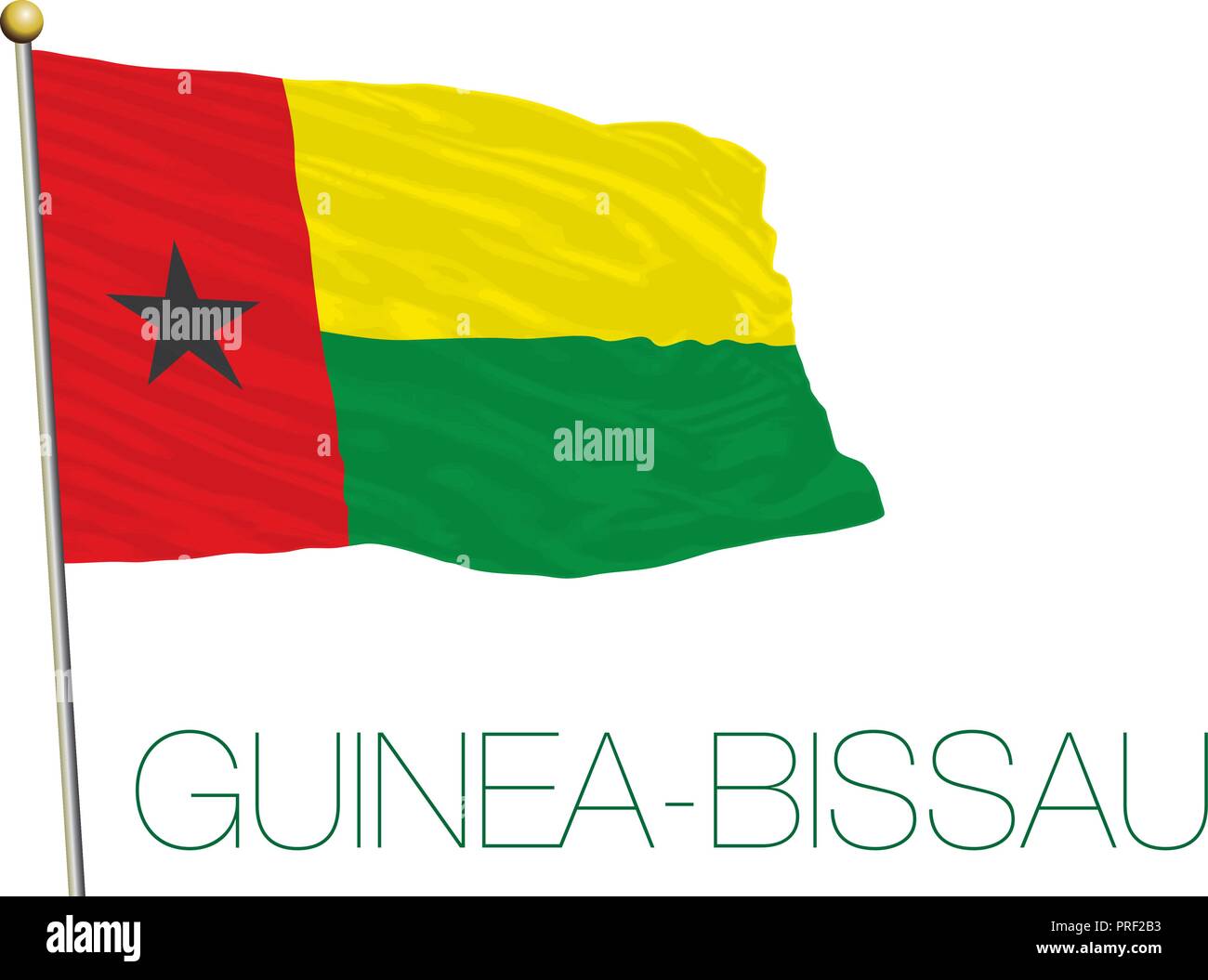 Guinea Bissau offizielle Flagge, Vector Illustration Stock Vektor