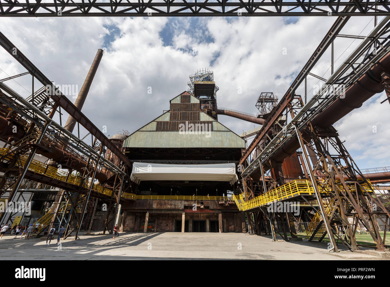 Ostrava, Tschechische Republik - 21 August 2018: Ofen im unteren Vitkovice, einem nationalen Standort der Industriekultur bestehend aus einer einzigartigen Sammlung Blast Stockfoto