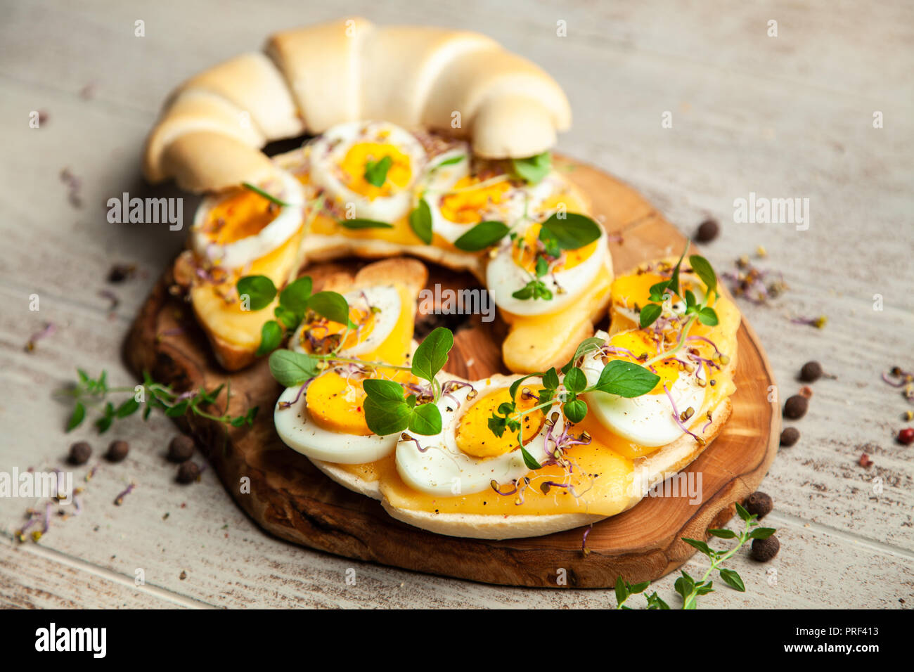 Butter croissant Sandwiches Stockfoto