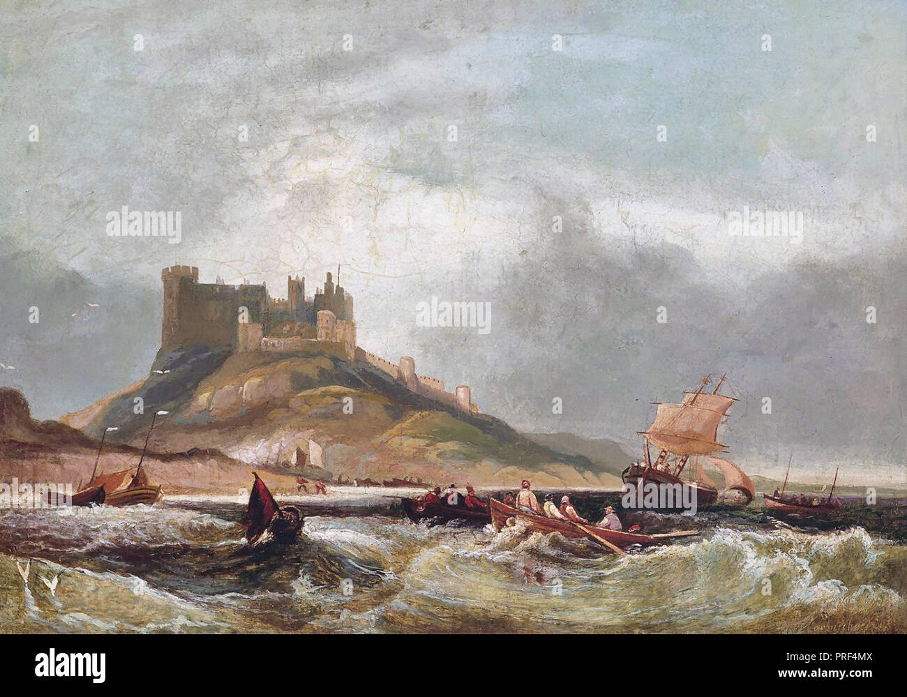 Carmichael John Wilson küstennahen Verkehr vor Bamburgh Castle auf der Northumberland Küste Stockfoto